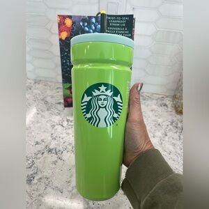Starbucks Lime Green & Blue Color Block Leak
Proof SS Tumbler. NWT. Great color!